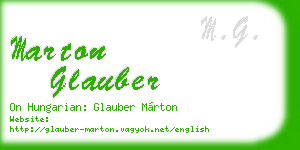 marton glauber business card