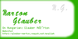 marton glauber business card